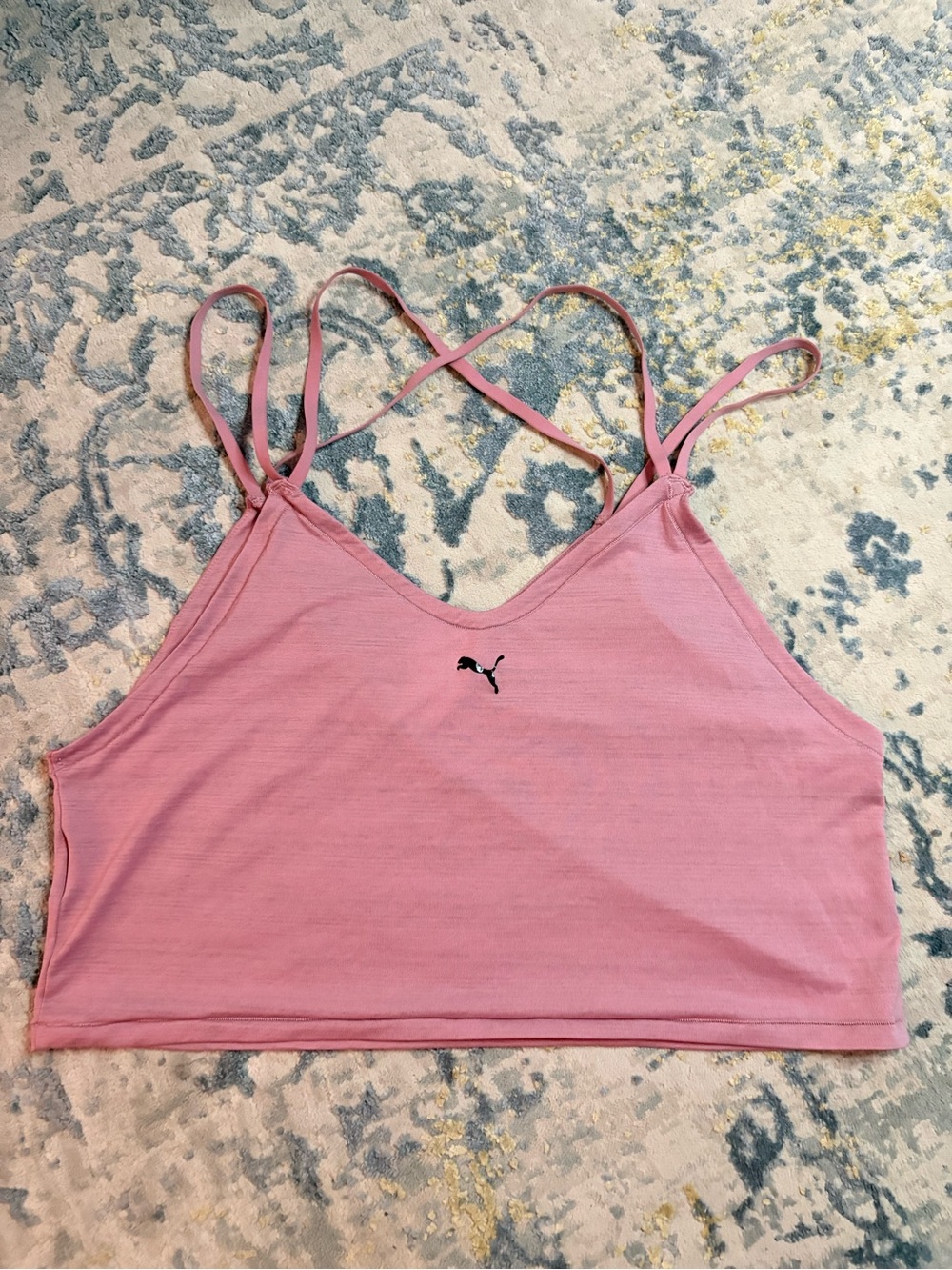Puma Pink Double-Strap Cropped Bralette